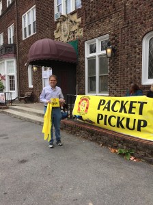 Getting my Hambletonian Marathon packet the night before.