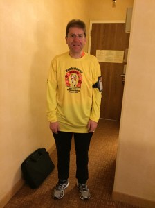 The morning of the Trail Marathon at the hotel.